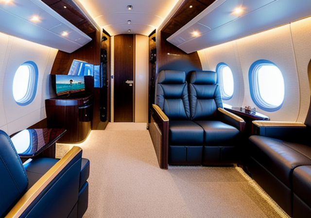 Luxurious cabin of Modelo 3 aircraft